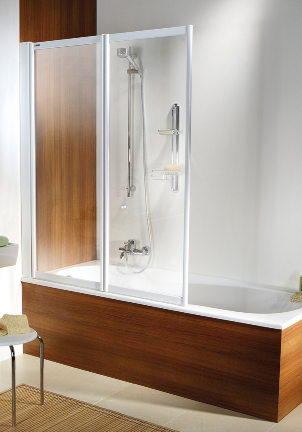 BASELINE 2-teilige Faltwand, Profilfarbe Weiß, Echtglas hell | © Artweger GmbH. & Co. KG