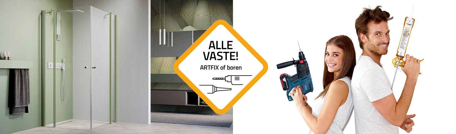 ARTFIX hoogwaardig lijmsysteem voor douche-installatie