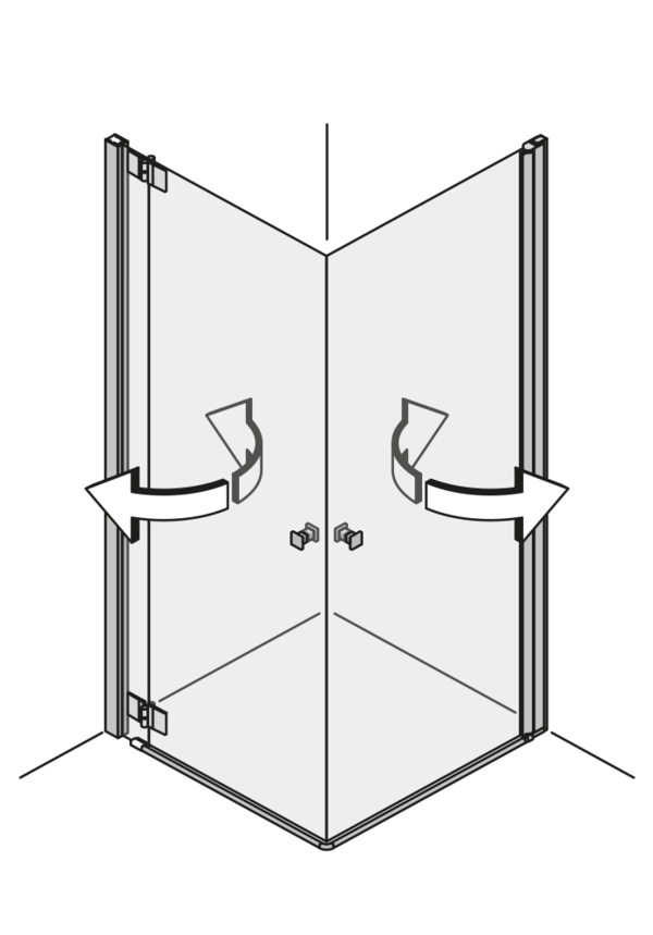 Pendeltüren in der Ecke