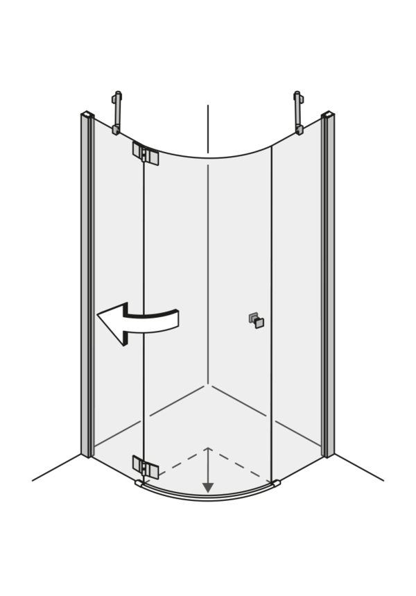 Pendeltüren in der Ecke