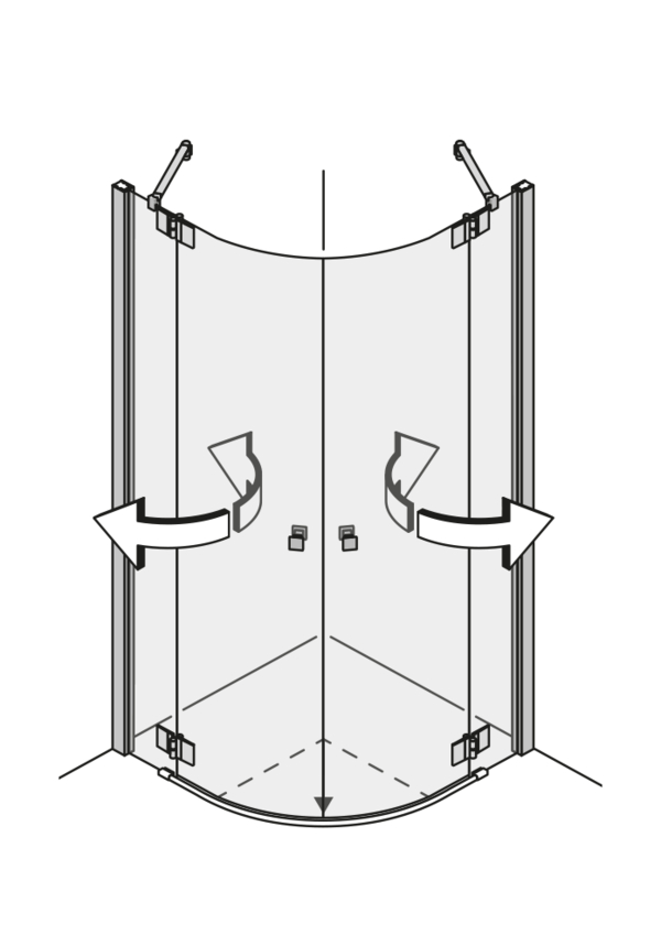 Pendeltüren in der Ecke